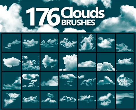 Cloud Brushes Photoshop Brushes Brushes For Photoshop Cloud Etsy New