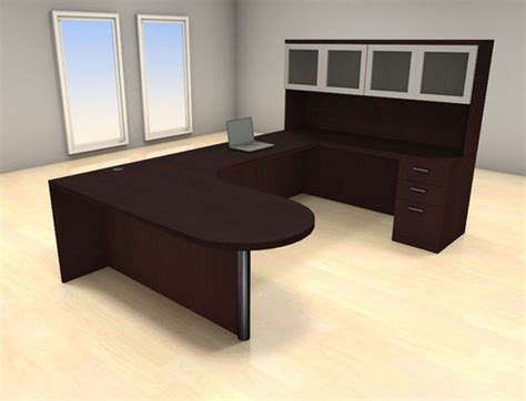 5pc U Shape Modern Executive Office Desk Set Ch Amb U13 H2o Furniture
