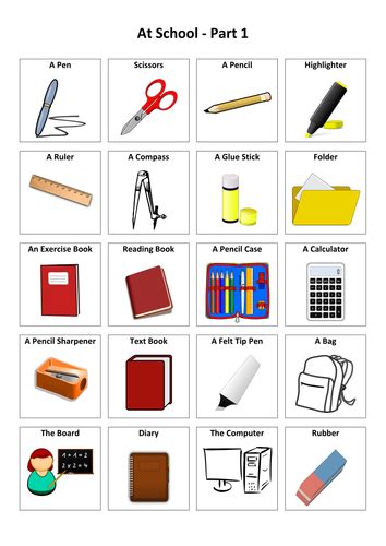 Stationery French Vocabulary Card Sort Teaching Resources