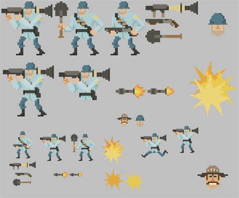 2d Pixel Art Infantry Sprites By Elthens Pixel Art Shop Images