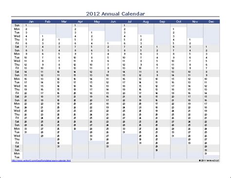 Calendario Anual Excel