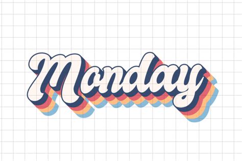 Monday Day Week Calendar Retro Vintage Graphic By Happydesigns
