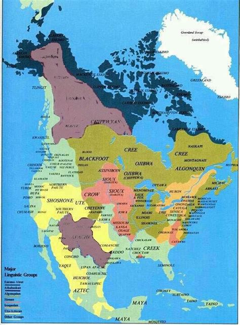 Tribal Map Of North America C 1500 Native American Pinterest