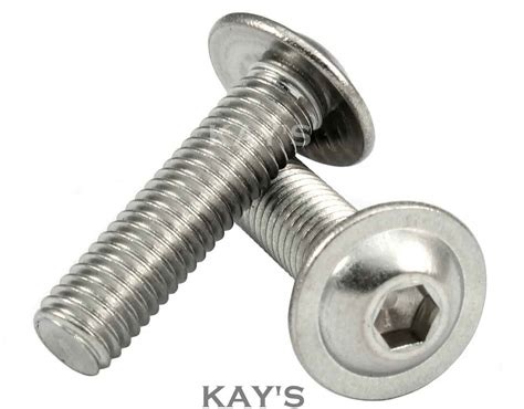 Flanged Button Head Screws Allen Key Socket Bolts A2 Stainless Steel M6