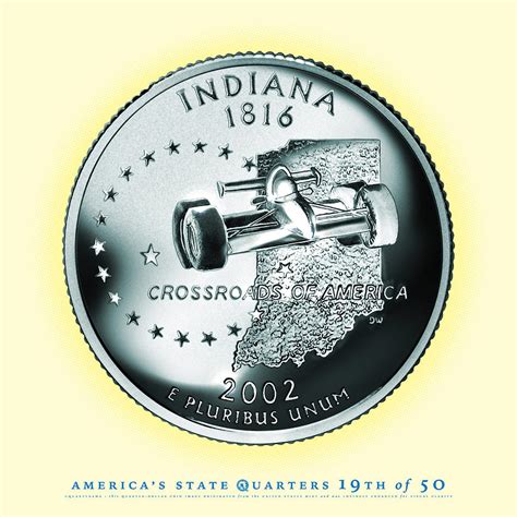 Indiana State Quarter Portrait Coin 19 Digital Art By Garrett Burke