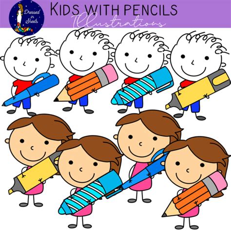 Kids With Pencils Clip Art Made By Teachers