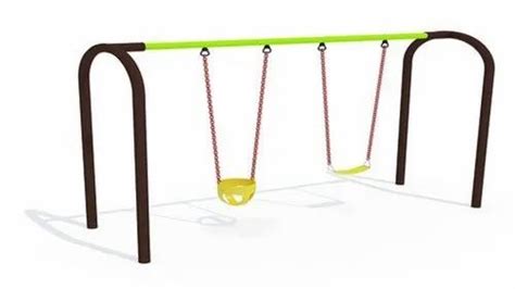 Mild Steel Frp Double Playground Swing Seating Capacity 2 Children At