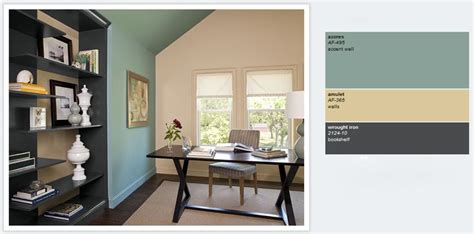 Yellows and blues work well together if you choose the right shades and finishes. Office Paint Colors | Paint kitchen nook - Another one we ...