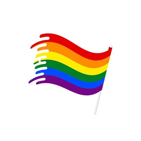 LGBT Pride Flags Sign Rainbow Vector Rainbow Flag Waving On White Background Vector