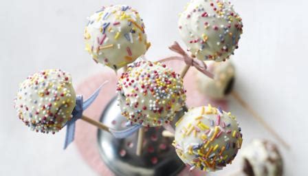 For a prettier finish, stick the lollipops into a piece of styrofoam to set. Cake pops recipe - BBC Food