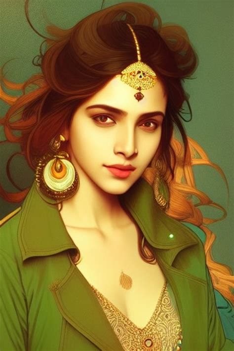 Indian Beauty In Green Ai Generated Artwork Nightcafe Creator