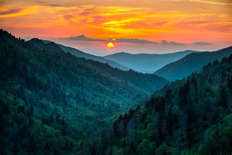 Smoky Mountains Sunset Great Smoky Mountains National Park Landscape