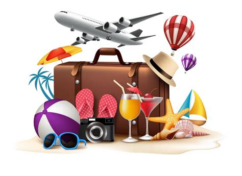Free Png Summer Vacation Holiday Suitcases Clip Art