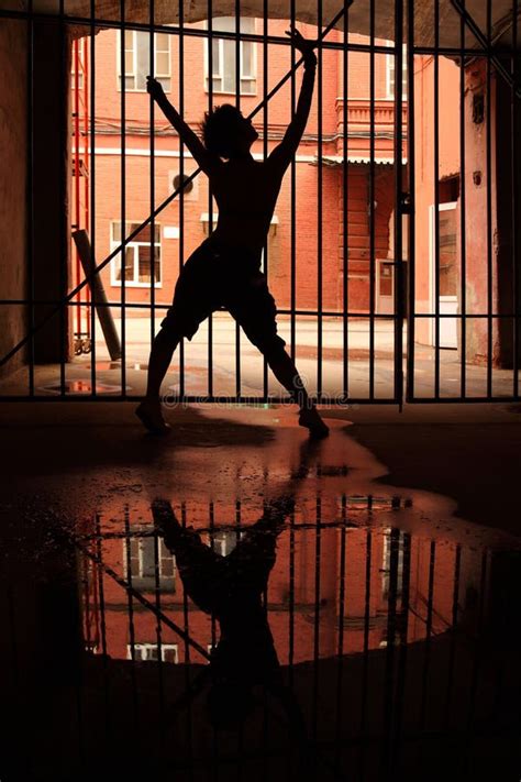 Silhouette Of Dancing Girl In Dark Stock Photo Image Of Full
