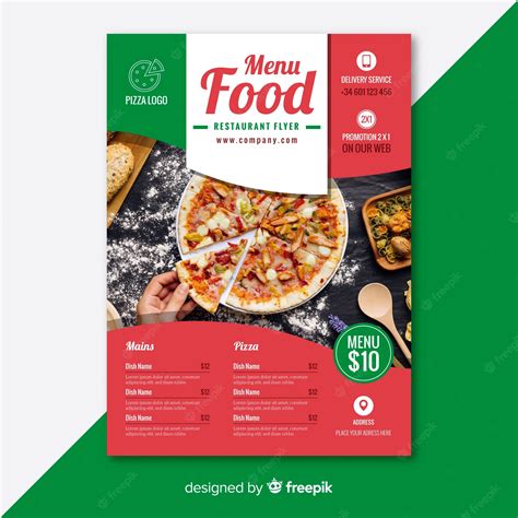 free vector modern pizza restaurant flyer template