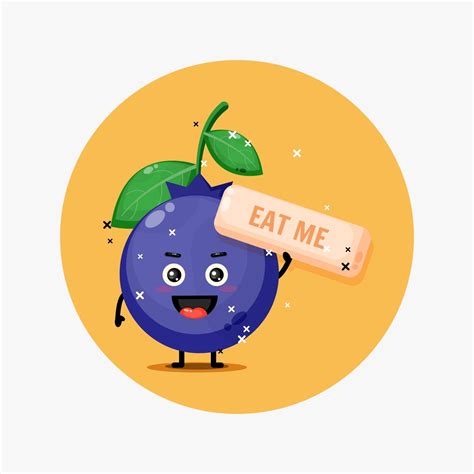 Cute Blueberry Mascot Asks To Eat 2147626 Vector Art At Vecteezy