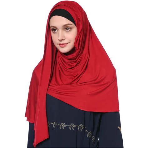 Babalet Womens Modest Muslim Islamic Soft Breathable Cotton Solid Long Wrap Hijab Jersey Inner