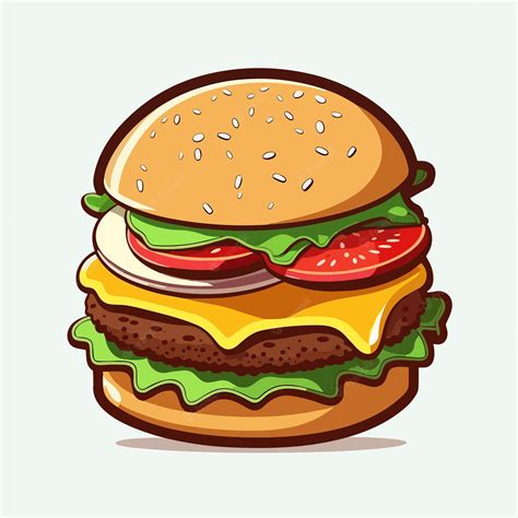 Premium Vector Vector Cute Burgers Cartoon Style