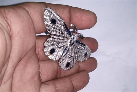 American Diamond Butterfly 325ct Diamond Blue Sapphire Etsy