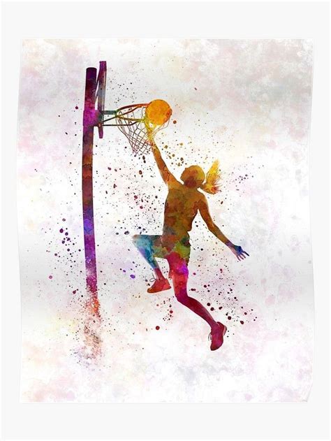 Young Woman Basketball Player 04 Poster By Paulrommer Basketball