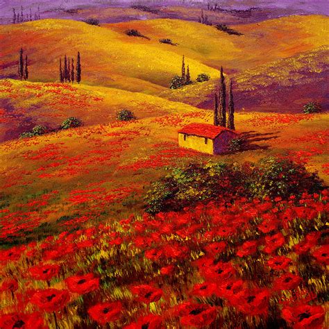 Tuscany Poppy Hills Painting By Sesillie Fine Art America