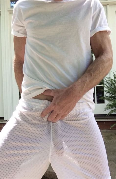 Cock In See Through White Shorts Lustingx