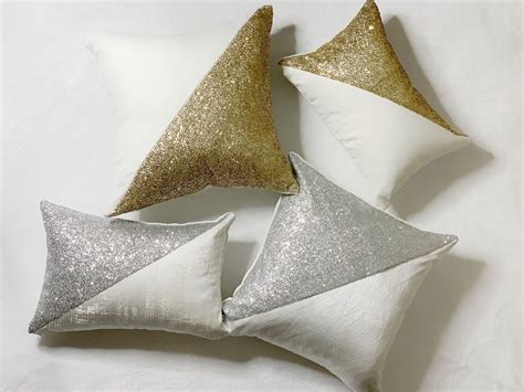 Glam Sequin Sparkle Pillow Cover 20x20 Gold Pillow Cover Etsy