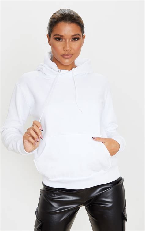 Basic White Hoodie Tops Prettylittlething