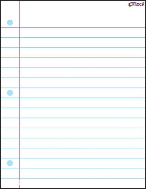 Wide Ruled Lines Template Notebook Paper Template