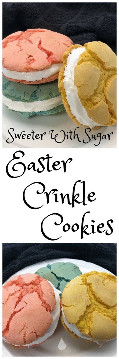 They're also a great option to a sugar filled treat. Easter Crinkle Cookies | Sweeter With Sugar | Easter dessert recipes. Kid friendly recipes… in ...