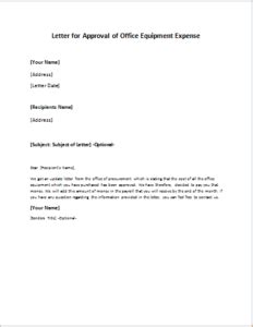 It is important to use the right content when writing the relevant give maximum information before making a final decision. Letter for Approval of Office Equipment Expense | Letter of recommendation, Employee ...