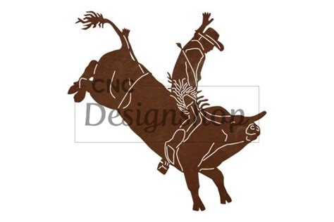 Bull Riding Cowboy Dxf File For Cnc