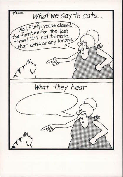 The Far Side What We Say To Cats Gary Larson Cartoons Cats The Far