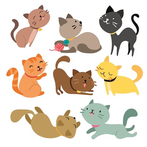 Free Vector | Coloured cats collection