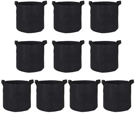 10 pack round fabric aeration plant pots grow bags 5