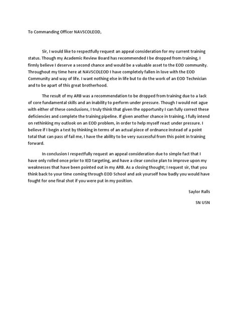 appeal letter