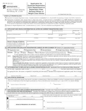As you pursue your new career. 2012 Form PA MV-44 Fill Online, Printable, Fillable, Blank - PDFfiller