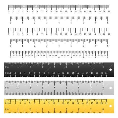 Premium Vector Measuring Rulers School Ruler Metric Scale Measure