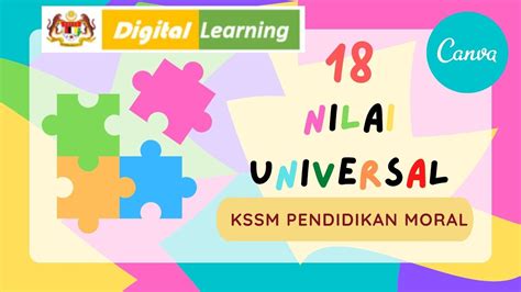 18 Nilai Universal Kssm Pendidikan Moral Youtube