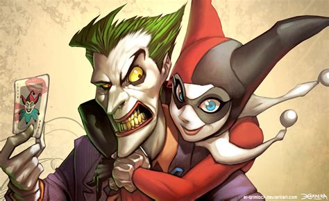 Fond d écran illustration Anime Joker dessin animé DC Comics Harley Quinn des bandes