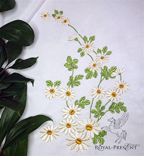 Daisies Bouquet Machine Embroidery Design Etsy Flower Machine