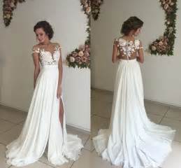 25 wedding dresses that are perfect for a beach bride. Elegant Summer Beach Wedding Dresses Sheer Lace Appliques ...