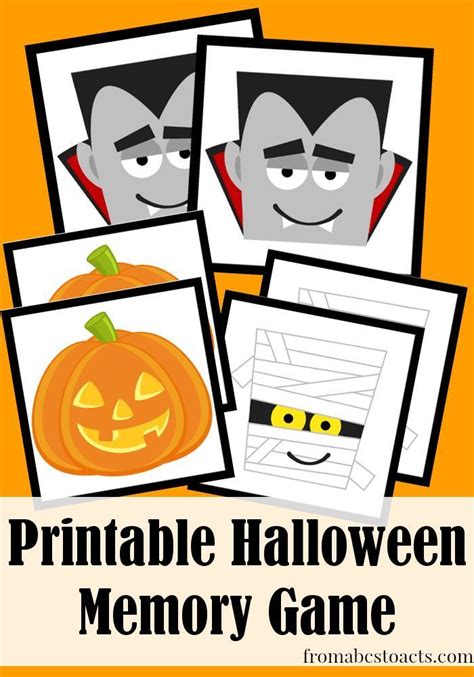 Printable Halloween Memory Game From Abcs To Acts Halloween