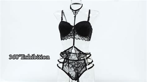 Women Sexy Lingerie With Bra Pads Erotic Lace Underwear With Leg Garters Sexy Women Lace