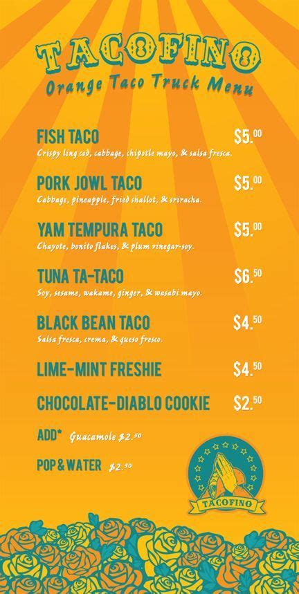 All of our food is fresh and hand made with love. taco_menu | Food truck catering, Wedding catering prices ...