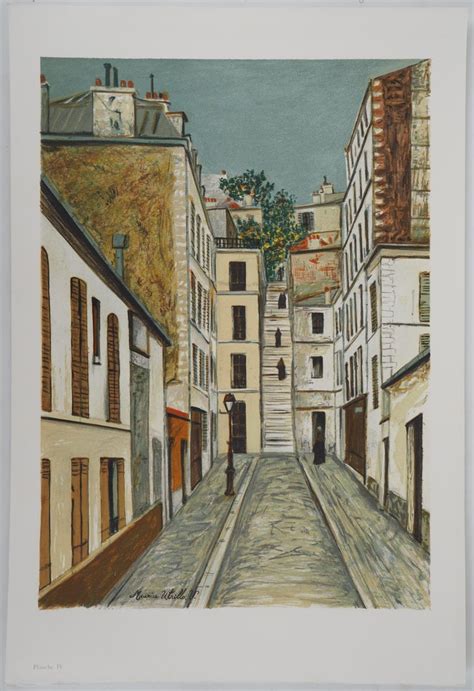 Maurice Utrillo Cottin Alley In Paris Lithograph For