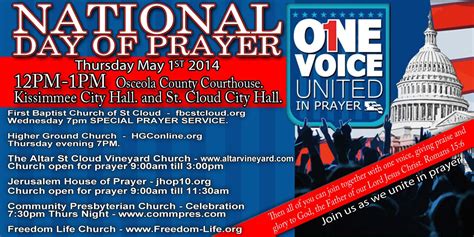 Churches In Osceola County Are Having National Day Of Prayer Events On