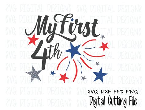 My First 4th of July Svg 1st Fourth of July Firework Cut