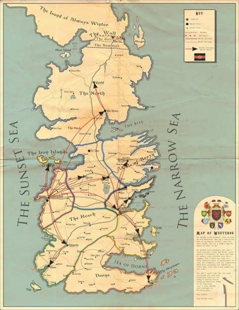 Map Of Westeros Roads Maps Of The World