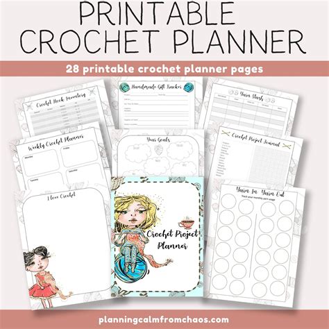 Printable Crochet Planner 28 Page Digital Download Planning Calm